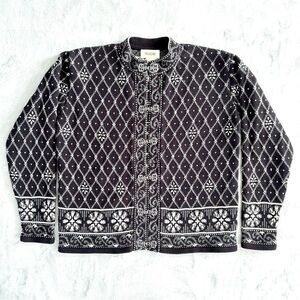Vintage Talbots Women's Nordic Fair Isle Cardigan Sweater, Size M